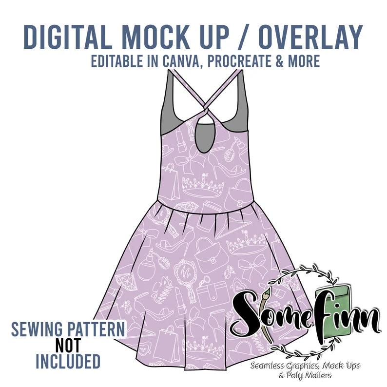 Cross Back Tennis Dress Mock-Up