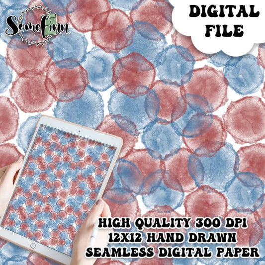 Abstract Watercolor Patriotic Seamless