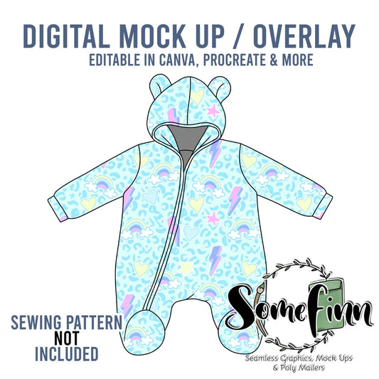 Baby Teddy Bodysuit Jacket Mock-Up