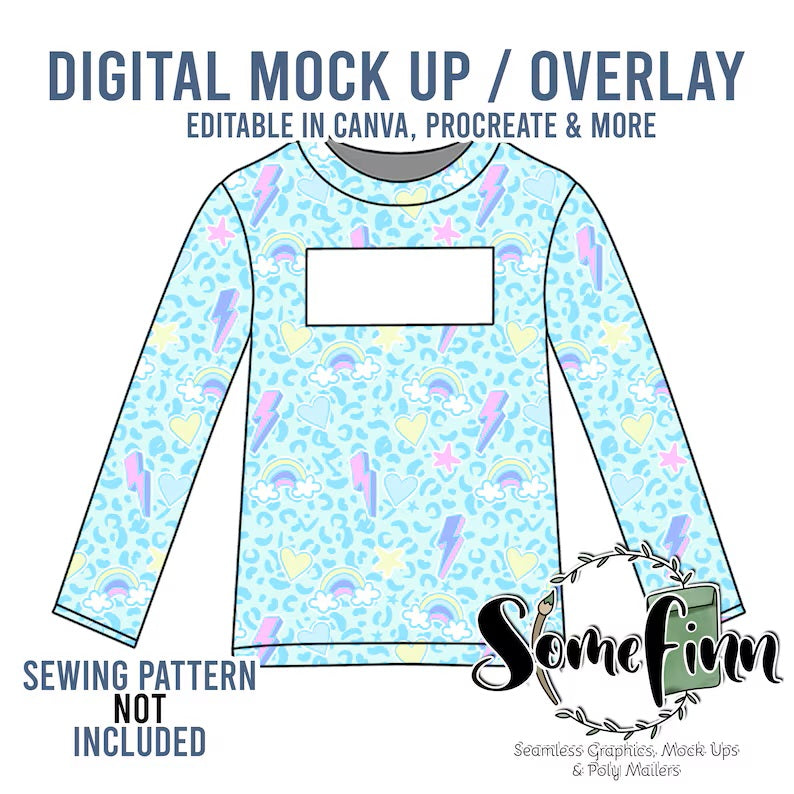 Bib Long Sleeve Shirt Mock-Up