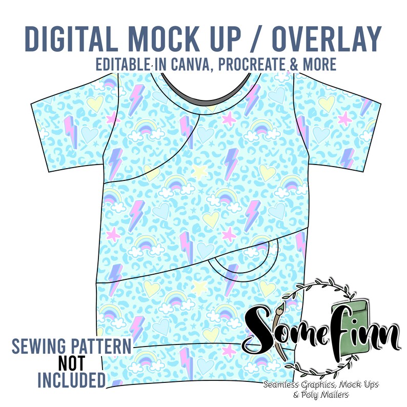 Color Block Panel T-Shirt Mock-Up