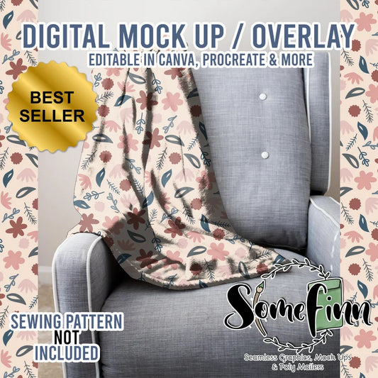 Draped Blanket Realistic Mock-Up