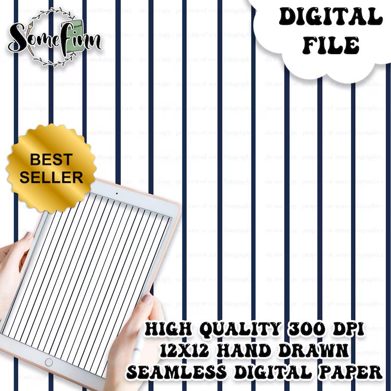 Baseball Stripes Digital Paper