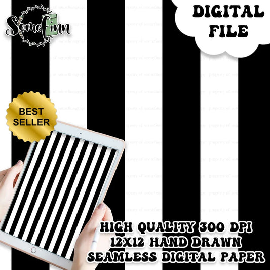 Black and White Stripes Digital Paper