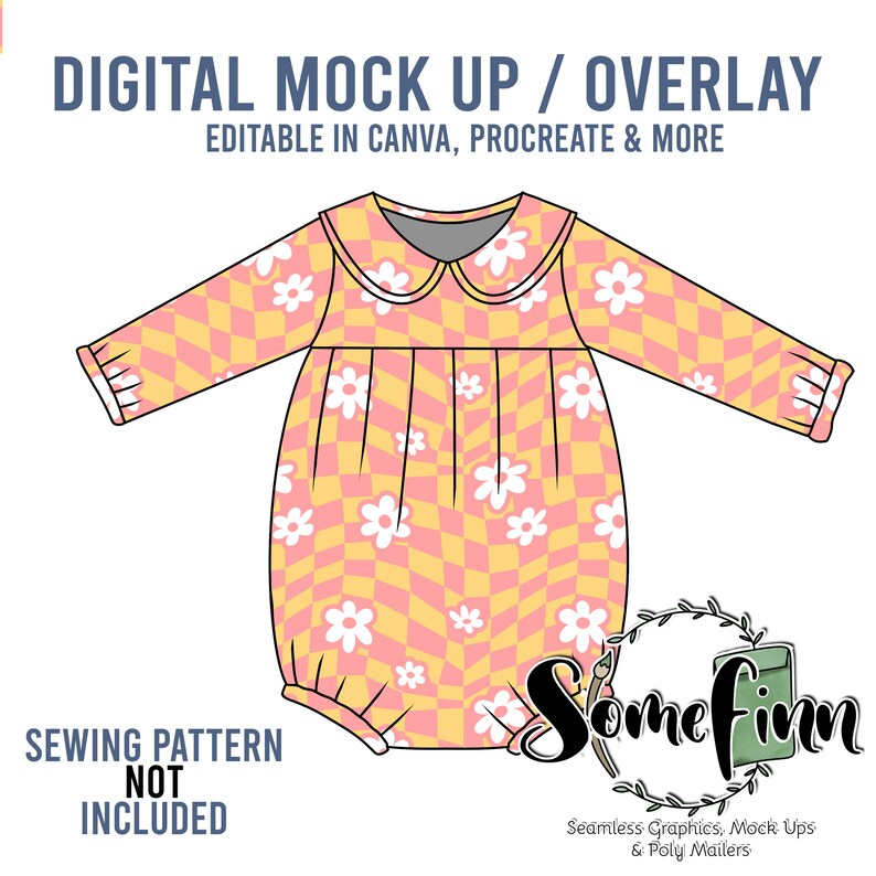 Collared Long Sleeve Romper Mock-Up