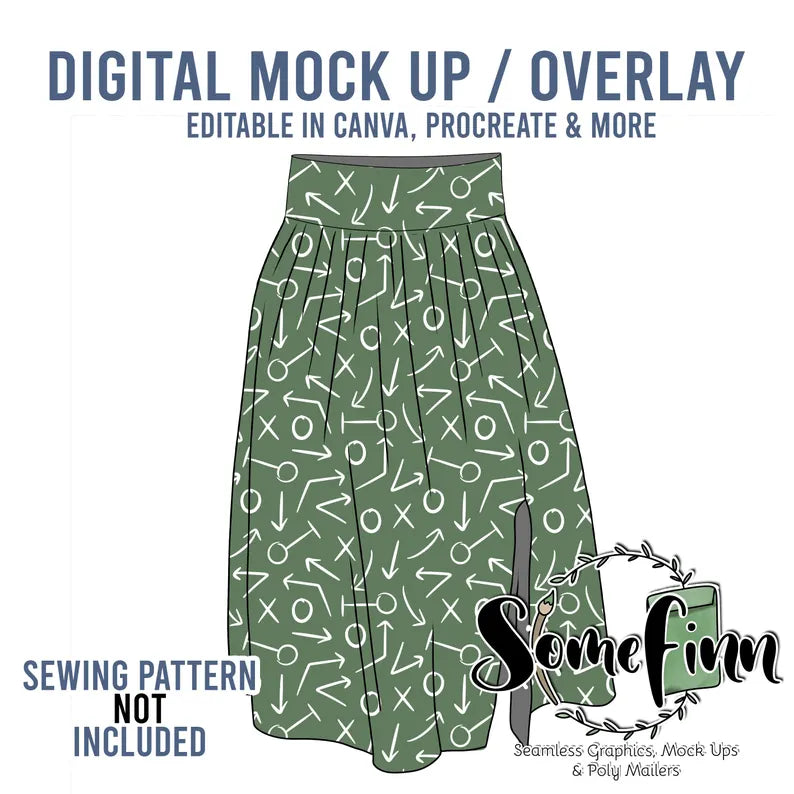 Circle Skirt With Slit Mock-Up