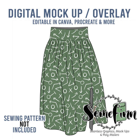 Circle Skirt With Slit Mock-Up