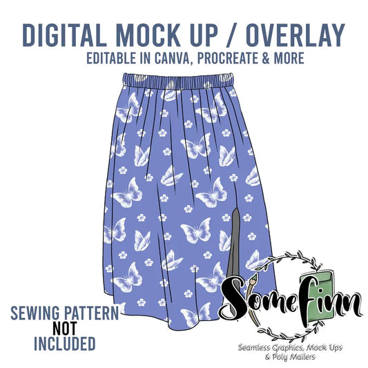 Circle Skirt With Slit Mock-Up