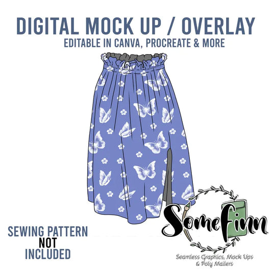 Circle Skirt With Slit Mock-Up