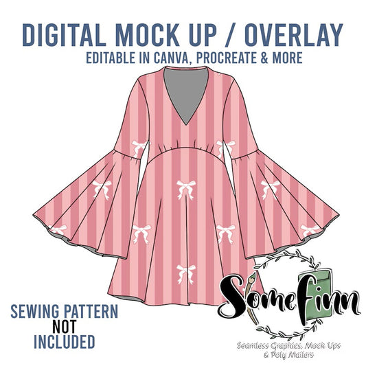 Bell Sleeve Dress Mock-Up