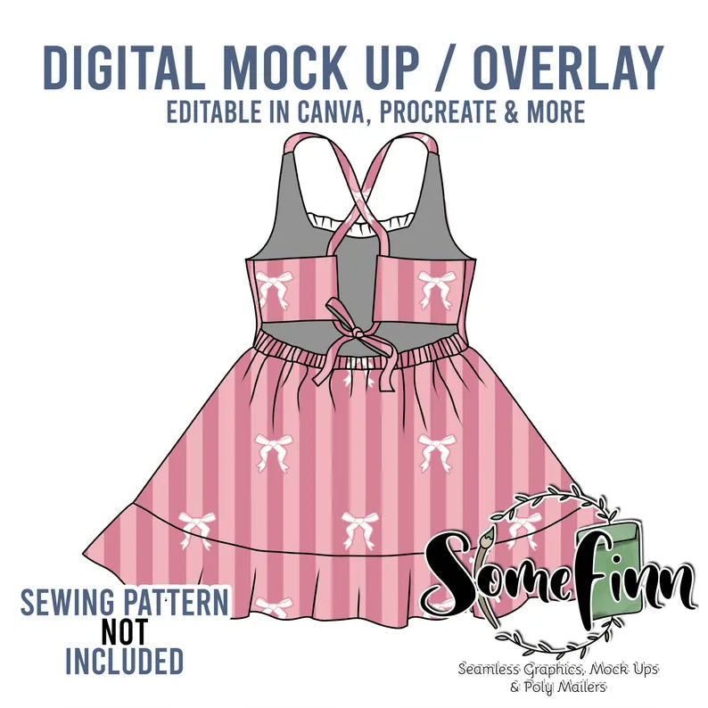 Cross Back Twirl Dress Mock-Up