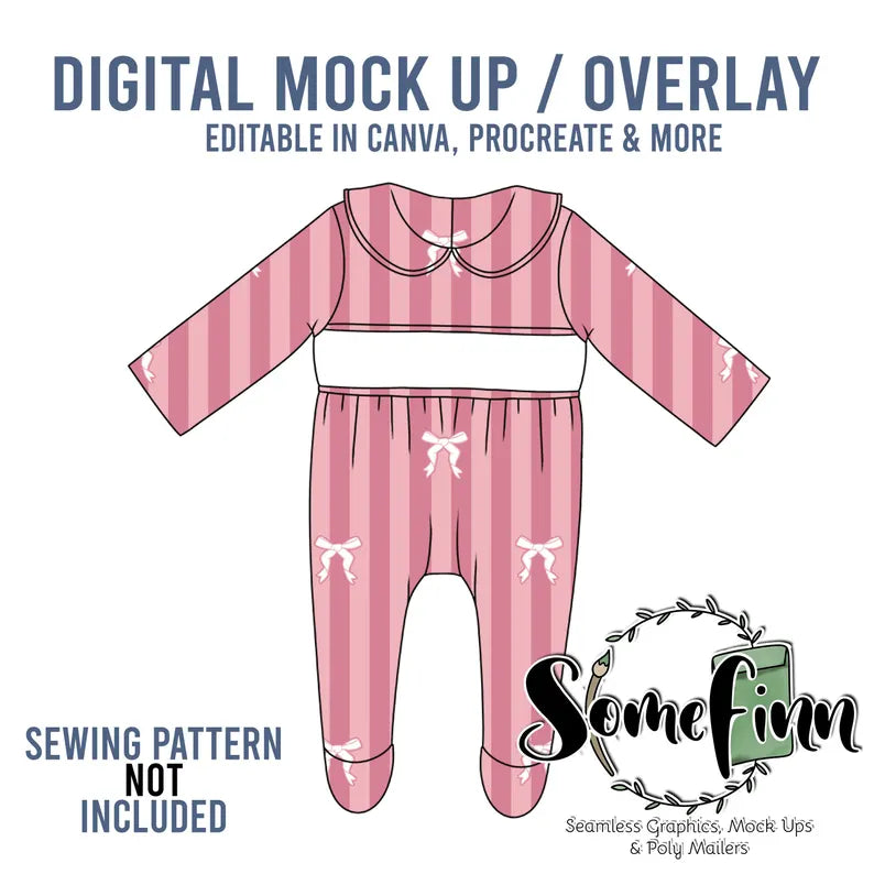 Collared Long Sleeve Romper Mock-Up