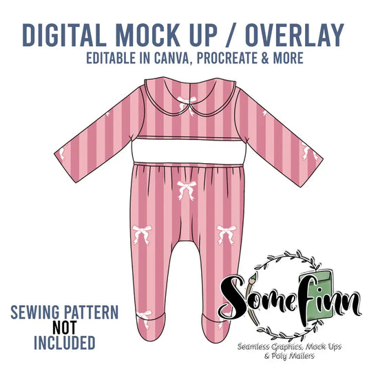 Collared Long Sleeve Romper Mock-Up