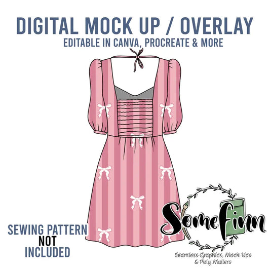 Flow Sleeve Dress With Slit Mock-Up