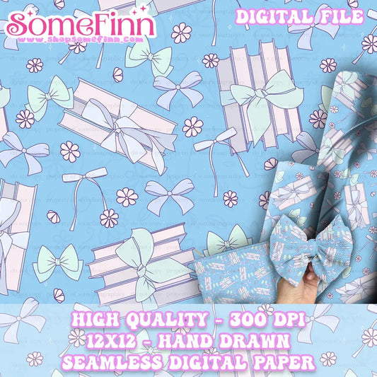 Books and Bows Digital Paper