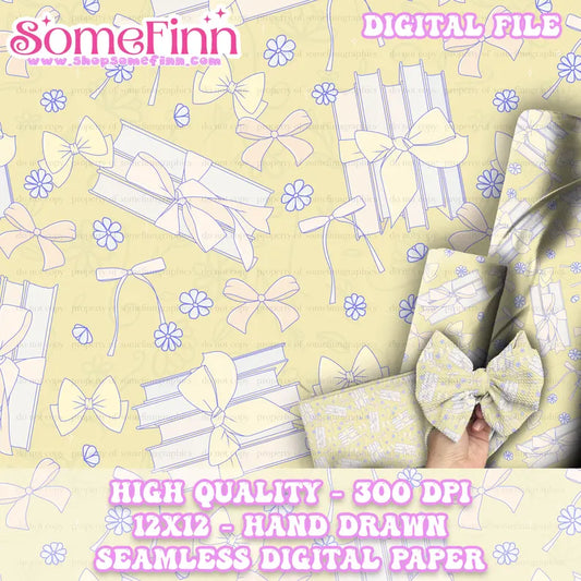 Books and Bows Digital Paper