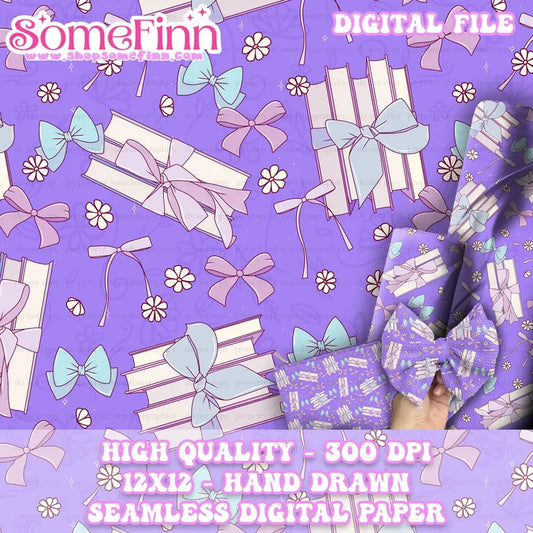 Books and Bows Digital Paper
