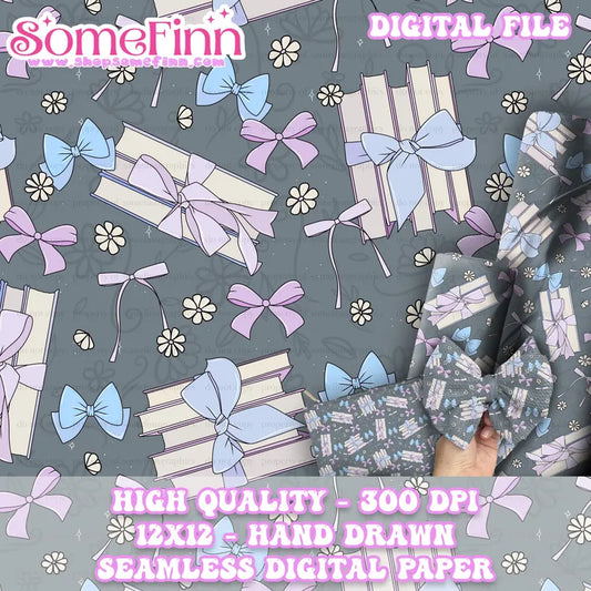 Books and Bows Digital Paper