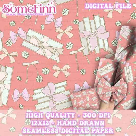 Books and Bows Digital Paper