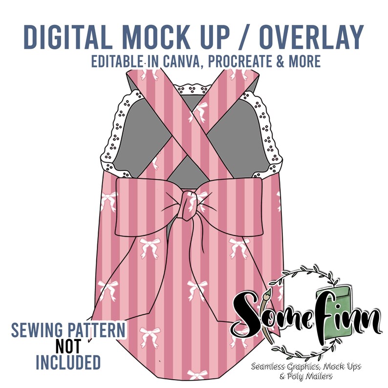 Bow Back Cross Back Lace Leo Mock-Up