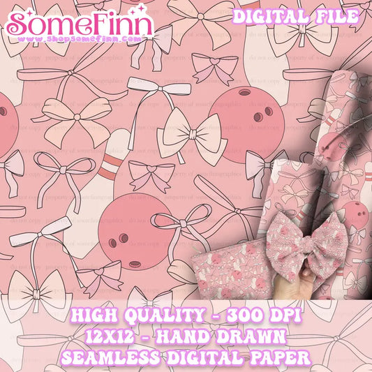 Bowling and Bows Digital Paper