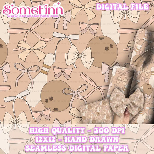 Bowling and Bows Digital Paper