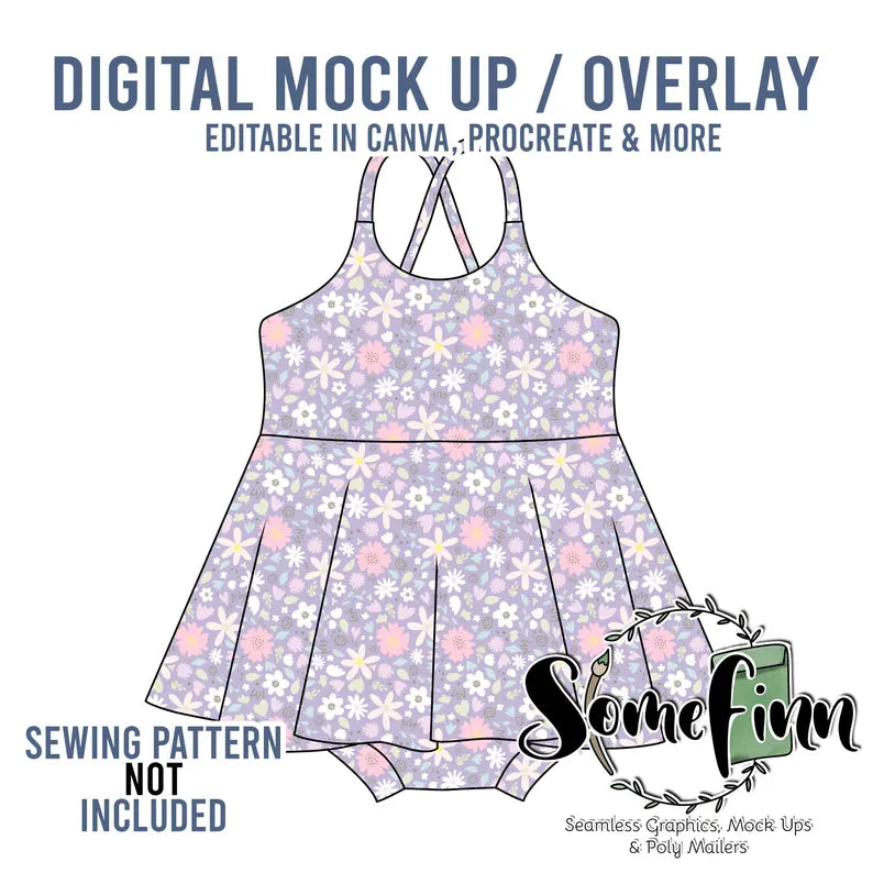 Cross Back Peplum Skirted Leo Mock-Up