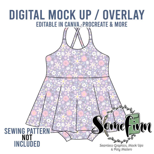 Cross Back Peplum Skirted Leo Mock-Up