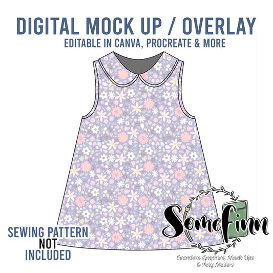Collared Sleeveless Dress Mock-Up