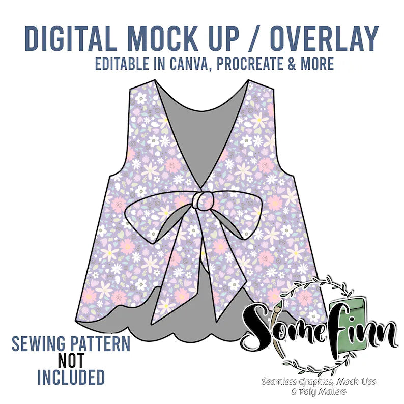 Collared Bow Back Shirt Dress Mock-Up