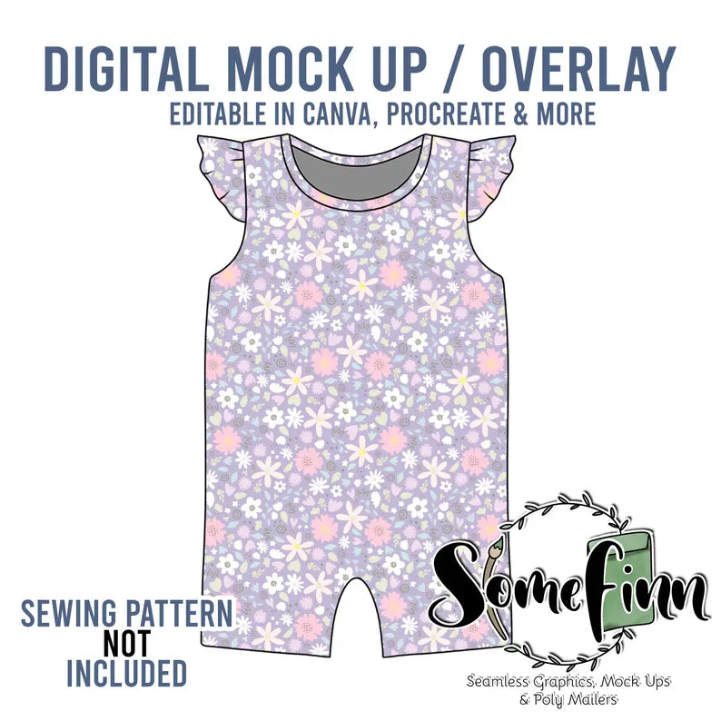 Flutter Sleeve Romper Mock-Up