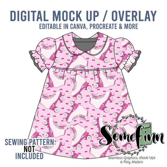 Collar Puff Sleeve Dress Mock-Up