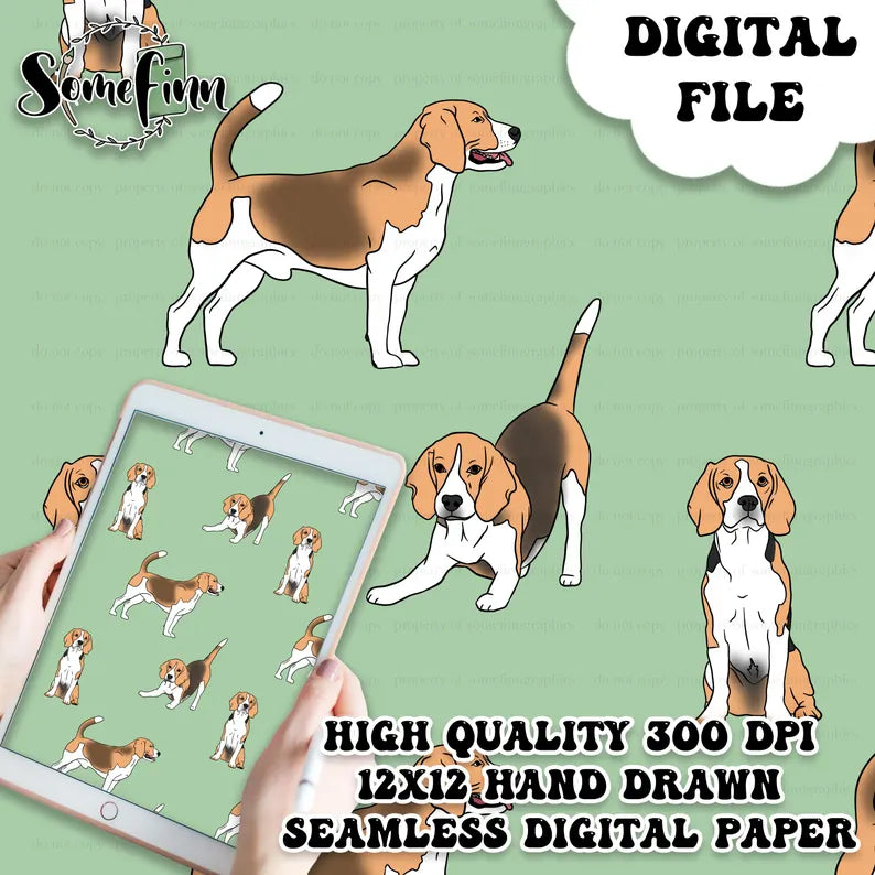 Beagle Dog Digital Paper