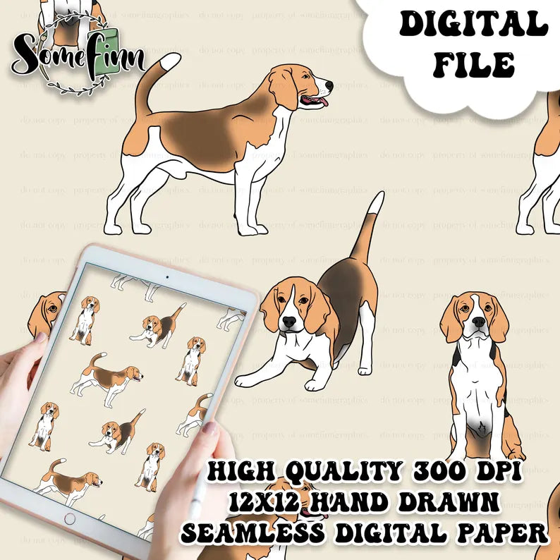 Beagle Dog Digital Paper