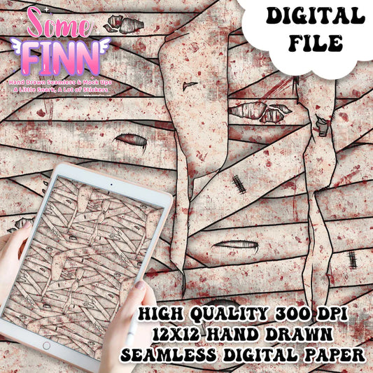 Bloody Mummy Stripes Digital Paper
