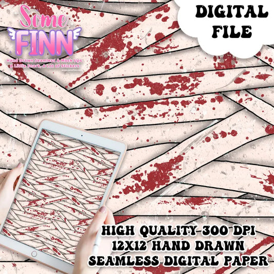 Bloody Mummy Stripes Digital Paper