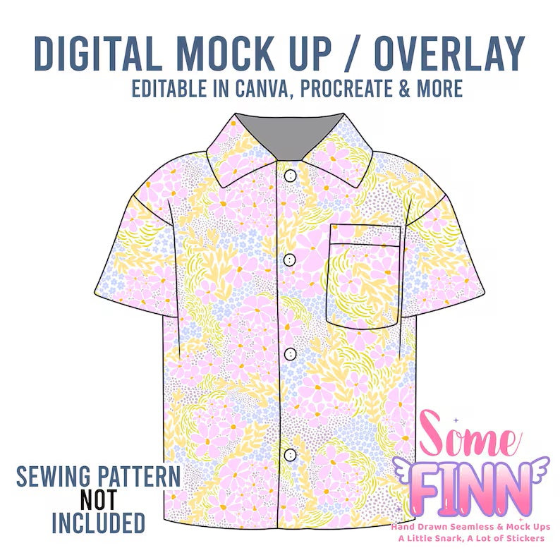 Button Up T-Shirt Mock-Up