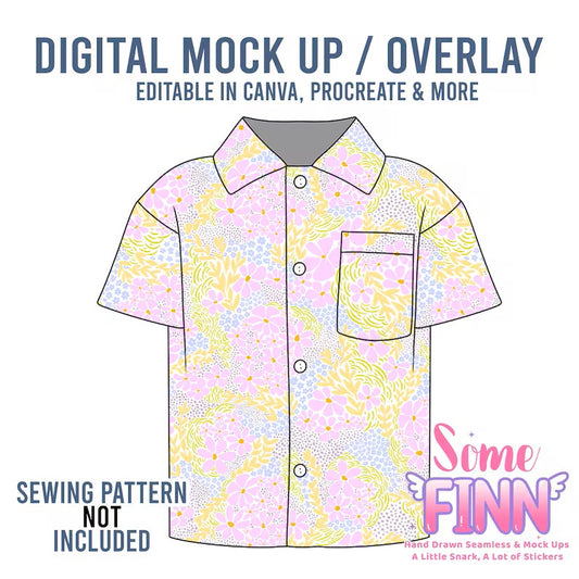 Button Up T-Shirt Mock-Up