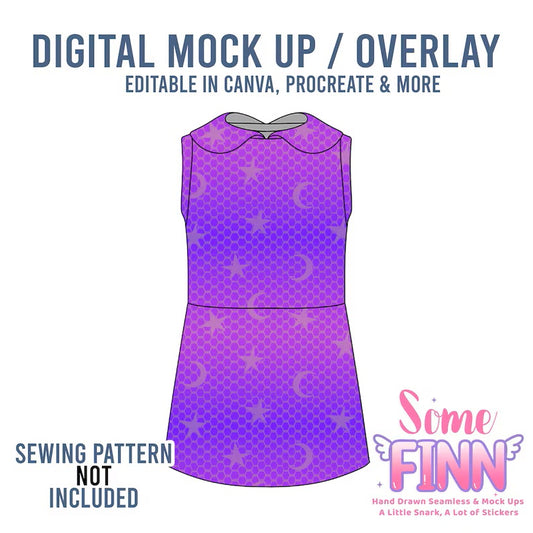 Collared Sleeveless Dress Mock-Up