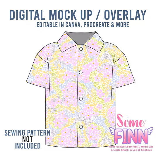 Button Up T-Shirt Mock-Up