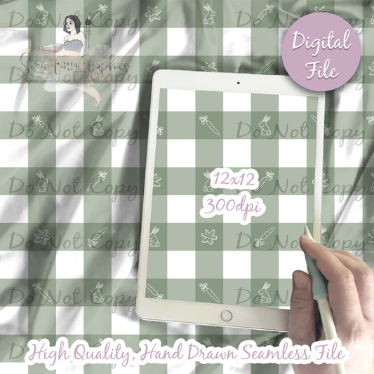 Bunny Gingham Seamless and Graphics