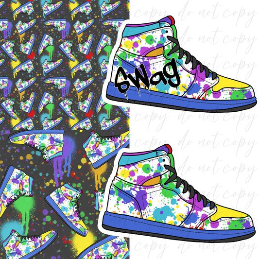 Hightop Splatter Seamless and Graphics