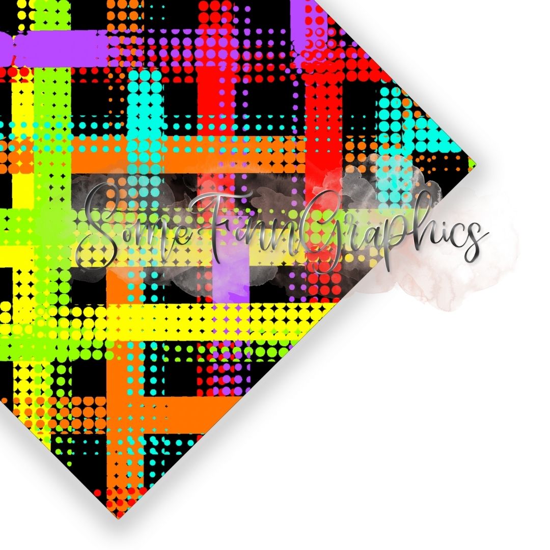 Neon Plaid Seamless Design