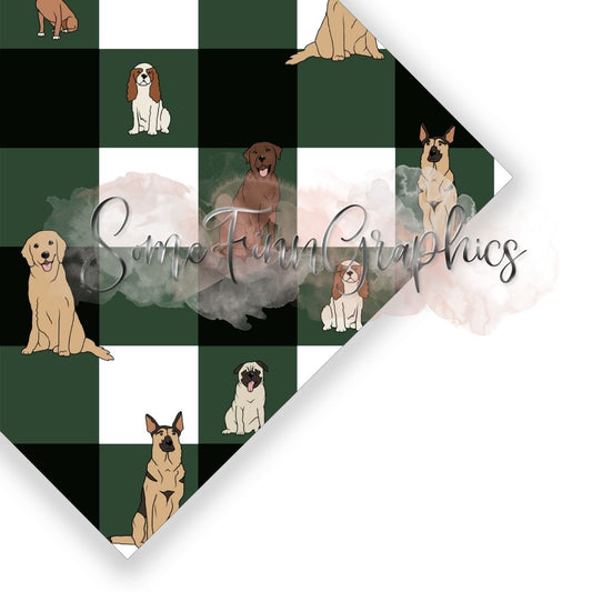 Plaid Pups Seamless Designs