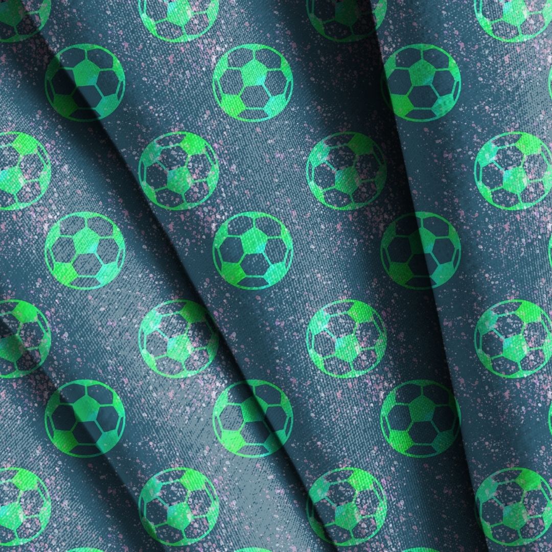 Neon Soccer (Football) Splatter Seamless Design
