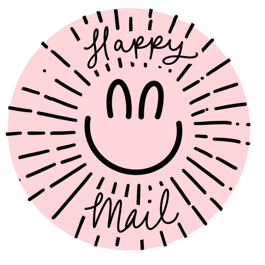 2" Happy Mail Stickers for Poly Mailers