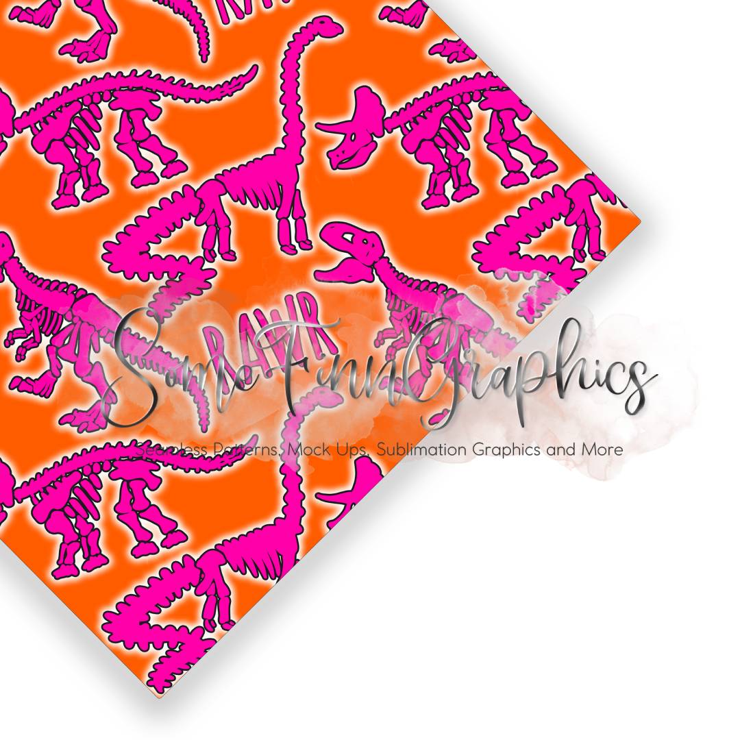 Neon Dinosaur Seamless Designs