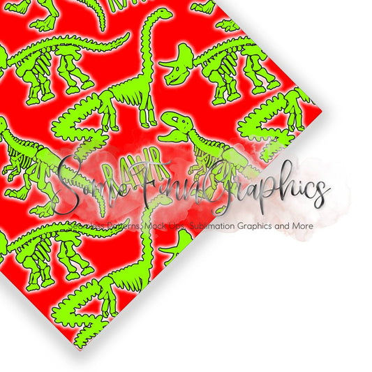 Neon Dinosaur Seamless Designs