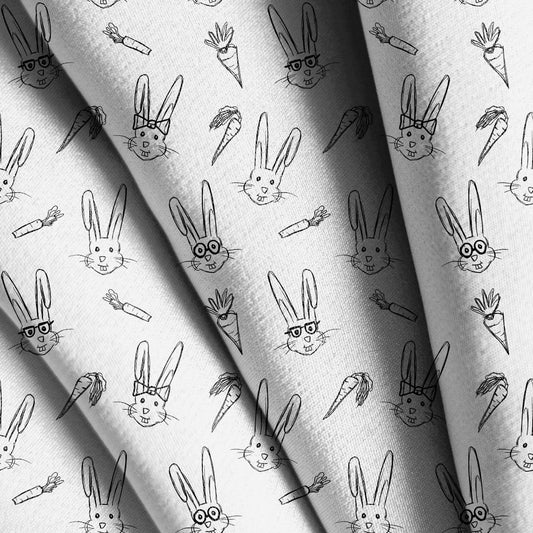 Sketchy Nerdy Bunny Seamless Design
