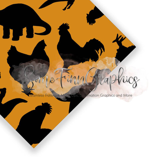 Dinosaur Chicken Toss Seamless Design